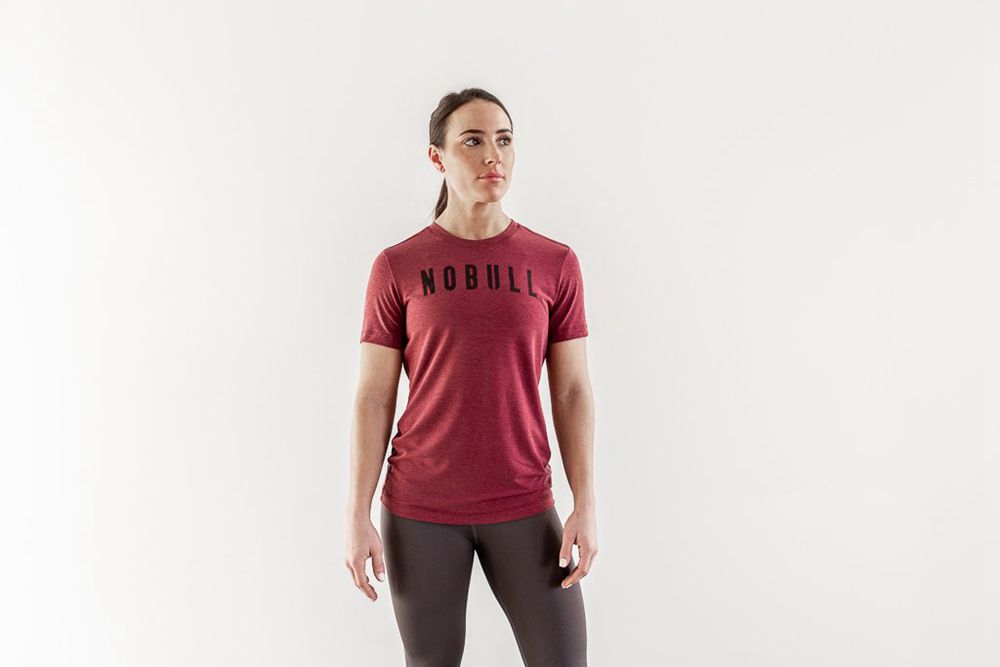 T-Shirts NOBULL Femme Bordeaux - NOBULL,France (8153-AFHBQ)